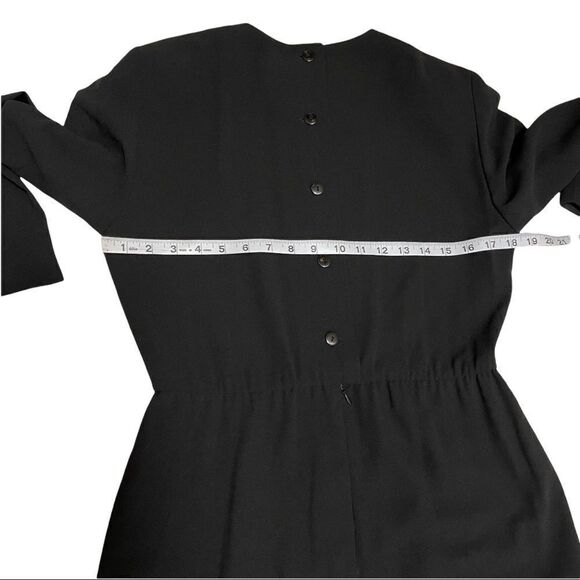 Liz Claiborne Vintage Black Long Sleeve Layered Ruffle Back Button Dress Sz 4 - Picture 10 of 16